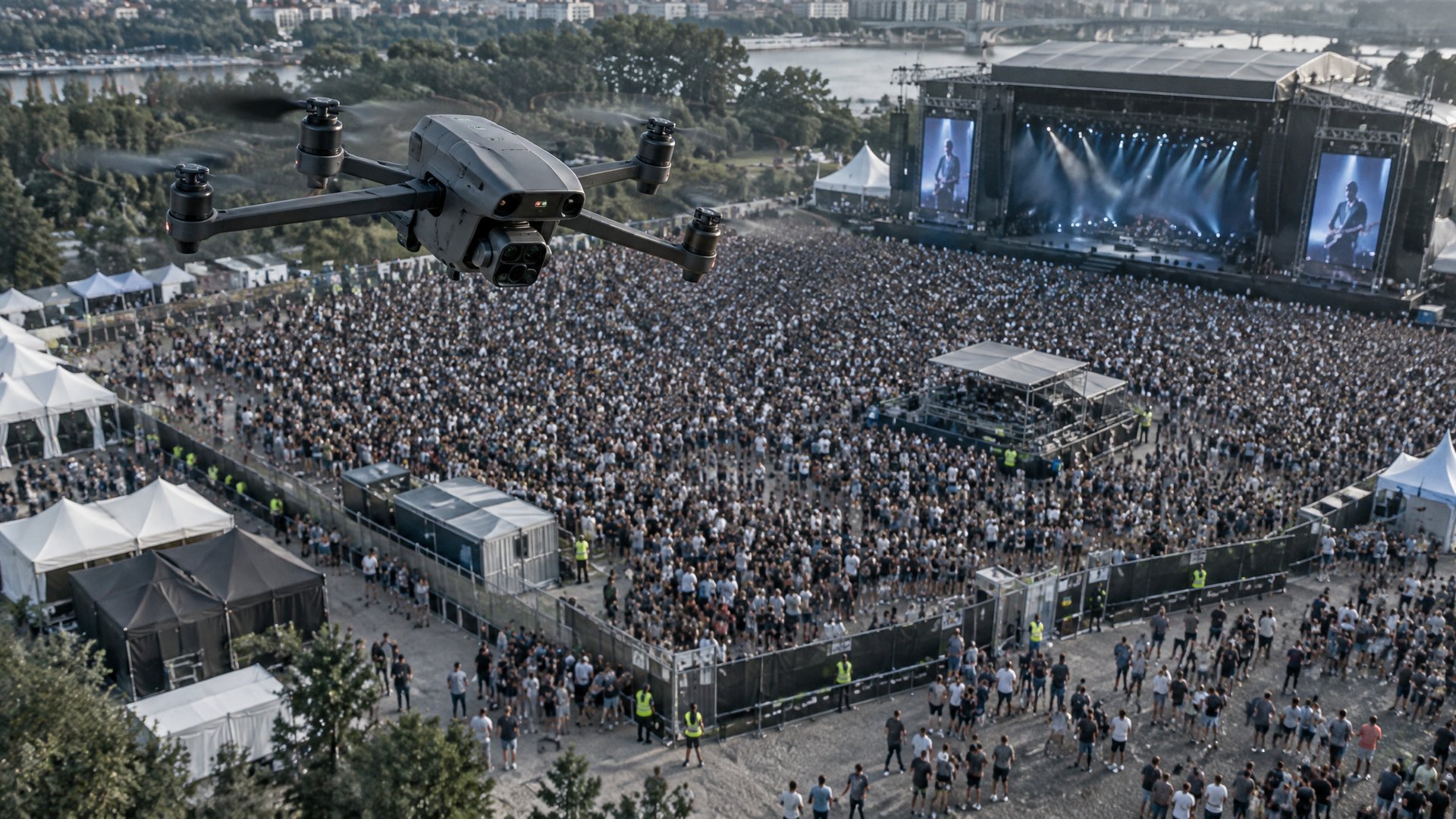 Drone photo illustrating: Drones for Event and Crowd Security
